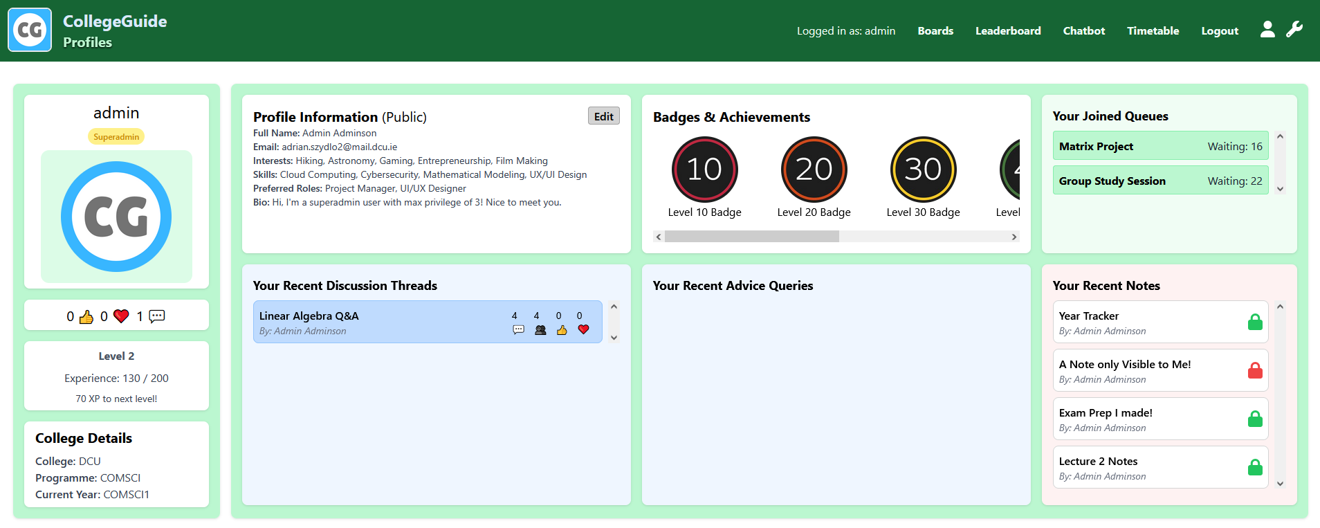 Profile Page